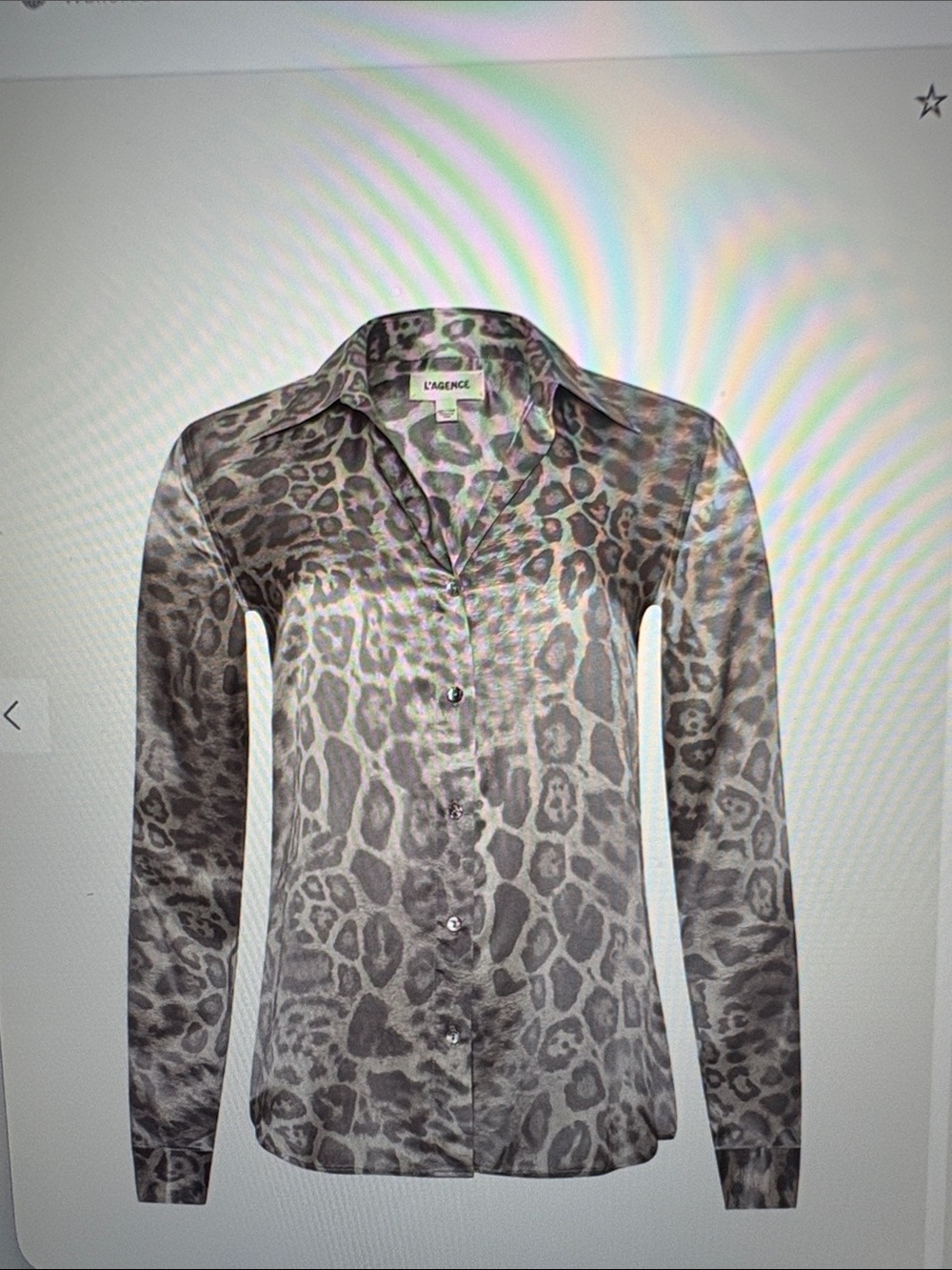 L'AGENCE Leopard Tyler Silk Blouse:  Grey Multi
